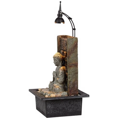John Timberland Namaste Buddha Zen Waterfall Indoor Tabletop Water Fountain With LED Light 11 1/2" For Table Office Desk Home Bedroom Meditation - Image 3