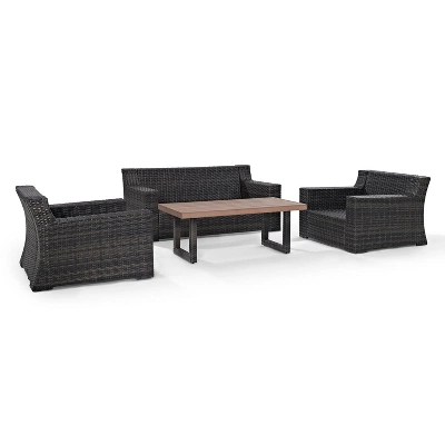 Beaufort 4pc Outdoor Wicker Seating Set - Mist - Crosley - Image 6
