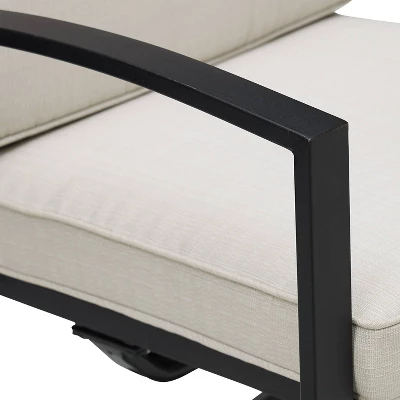 3pc Kaplan Outdoor Steel Bistro Set Oatmeal/Bronze - Crosley - Image 10