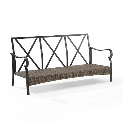 Dahlia Outdoor Steel Sofa Taupe/Matte Black - Crosley - Image 7