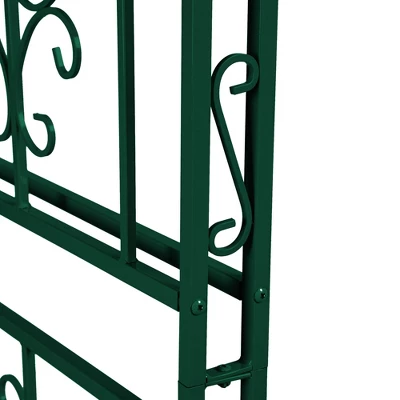 Evergreen Montebello Iron Garden Arbor, Forest Green- 53 X 84 X 23 Inches Fade And Weather Resistant Outdoor Decor - Image 8