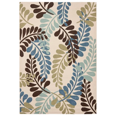 Nathan Indoor/Outdoor Rug Cream/Aqua - Safavieh - Image 4