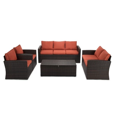 5pc Wicker Outdoor Conversation Set - EDYO LIVING - Image 15