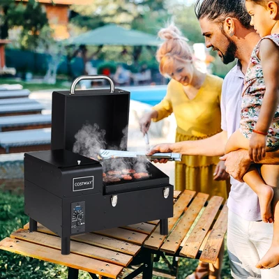 Costway Electric Wood Pellet Grill And Smoker Tabletop W/ Temperature Probe - Image 2