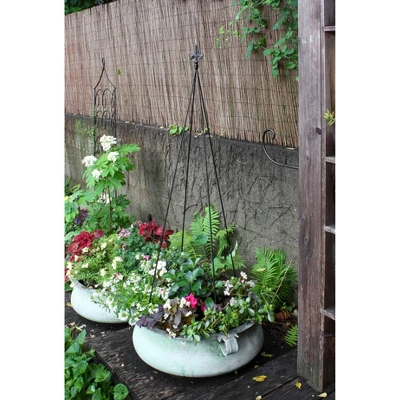 58" Tall Iron Fleur-De-Lis Garden Trellis Tool Black Powder Coat Finish- Achla Designs - Image 2