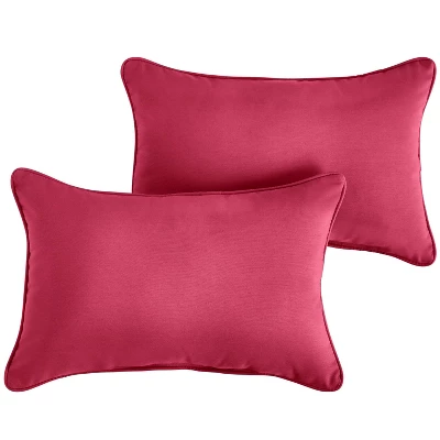 2pk Sunbrella Corded Outdoor Throw Pillows Hot Pink - Image 3