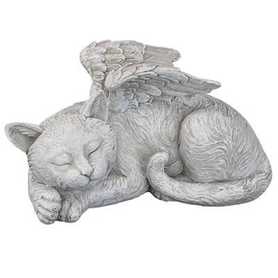 Design Toscano Cat Memorial Angel Pet Statue: Stone - Multicolored - Image 2