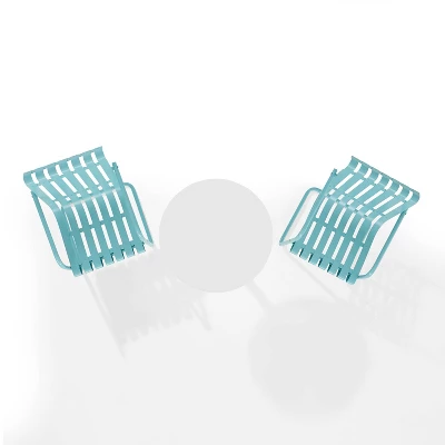 Gracie 3pc Outdoor Metal Bistro Set With Table & 2 Armchairs - Crosley - Image 6