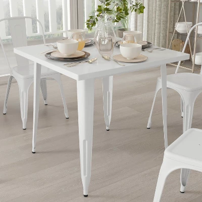 Merrick Lane Nash 31.5" Square Metal Table For Indoor And Outdoor Use - Image 2