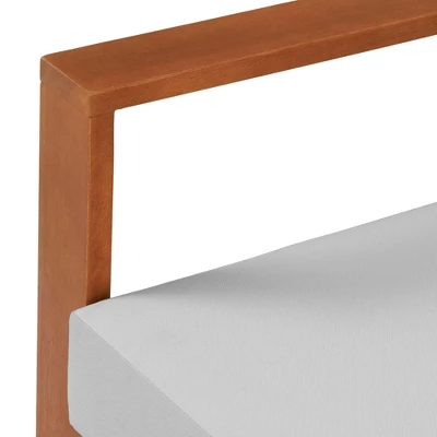 Grafton Eucalyptus 3 Seat Outdoor Bench With Cushions - Gray/Natural - Alaterre Furniture - Image 5