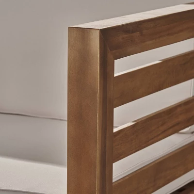 Oana 6pc Acacia Wood Sofa Chat Set Teak/Beige - Christopher Knight Home - Image 4